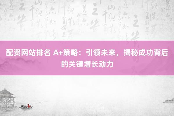 配资网站排名 A+策略：引领未来，揭秘成功背后的关键增长动力
