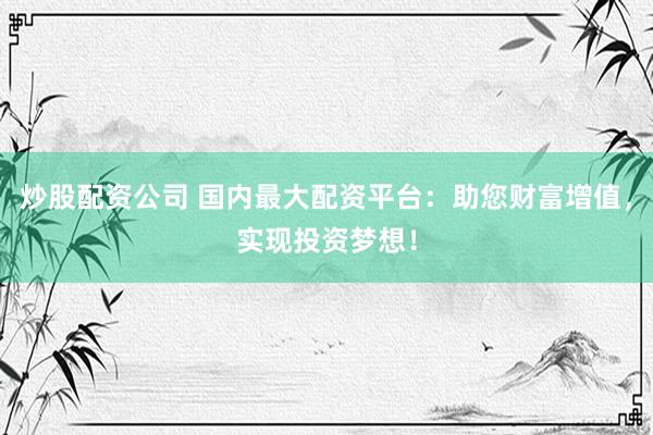 炒股配资公司 国内最大配资平台：助您财富增值，实现投资梦想！