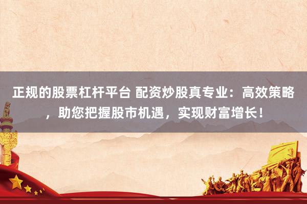 正规的股票杠杆平台 配资炒股真专业：高效策略，助您把握股市机遇，实现财富增长！