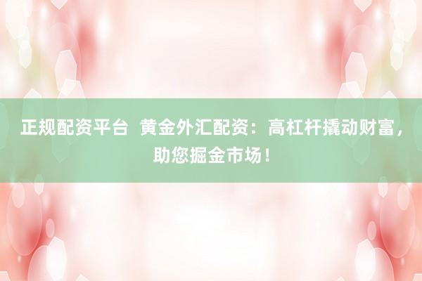 正规配资平台 黄金外汇配资:高杠杆撬动财富,助您掘金市场!