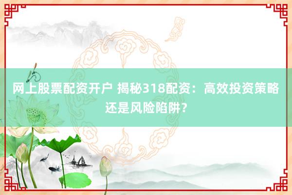 网上股票配资开户 揭秘318配资：高效投资策略还是风险陷阱？