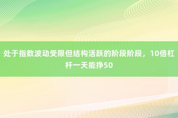 处于指数波动受限但结构活跃的阶段阶段，10倍杠杆一天能挣50