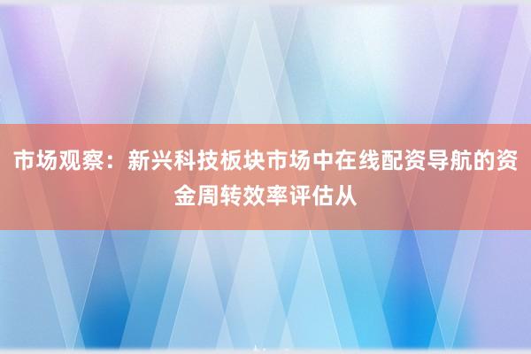 市场观察：新兴科技板块市场中在线配资导航的资金周转效率评估从