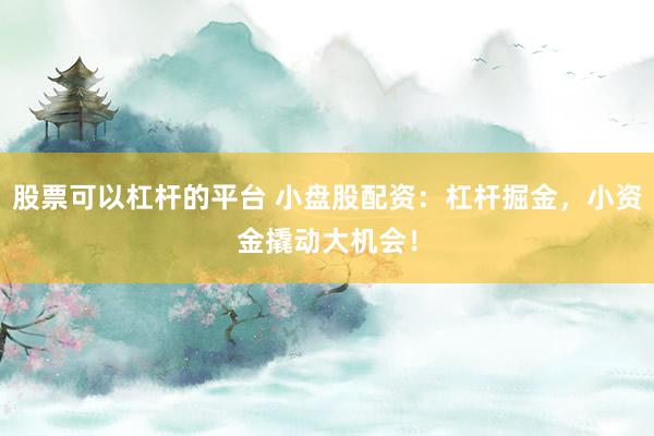 股票可以杠杆的平台 小盘股配资：杠杆掘金，小资金撬动大机会！