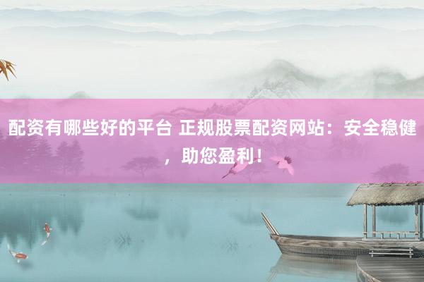 配资有哪些好的平台 正规股票配资网站:安全稳健,助您盈利!