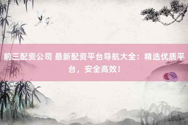 前三配资公司 最新配资平台导航大全：精选优质平台，安全高效！
