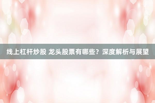 线上杠杆炒股 龙头股票有哪些？深度解析与展望